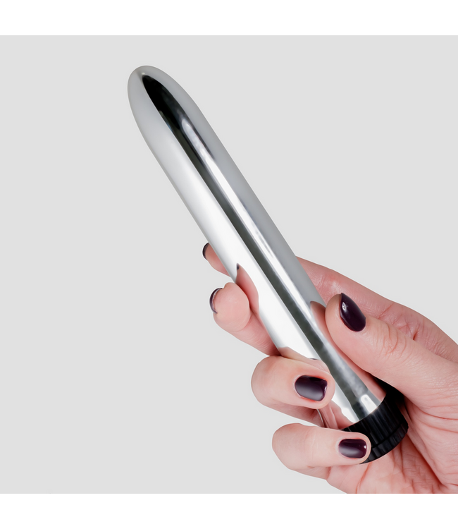 Crushious Crushious Slanke Metalen Vibrator Met Instelbare Vibraties Zilver 18 cm