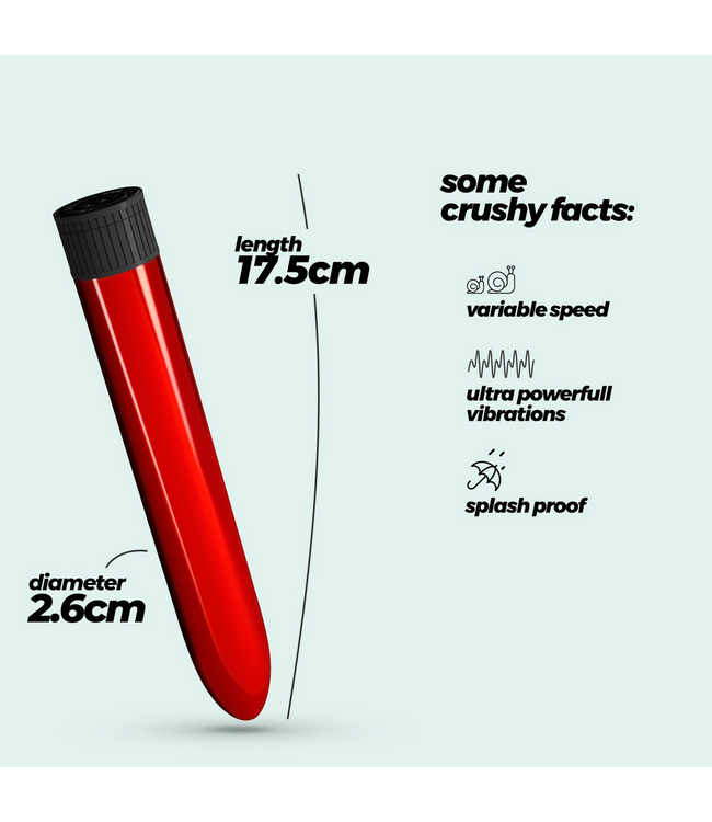 Crushious Classic Vibe Red: Elegant Beginner's Metal Vibrator with Adjustable Vibrations