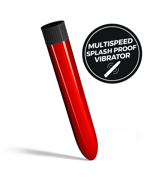 Crushious Slanke Metalen Vibrator Rood Voor Beginners Met Verstelbare Vibraties