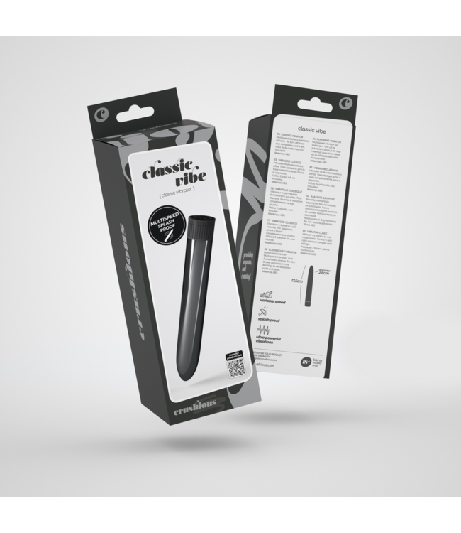 Crushious Classic Vibe Vibrator Schwarz – elegante Einsteiger mit einstellbaren Vibrationen