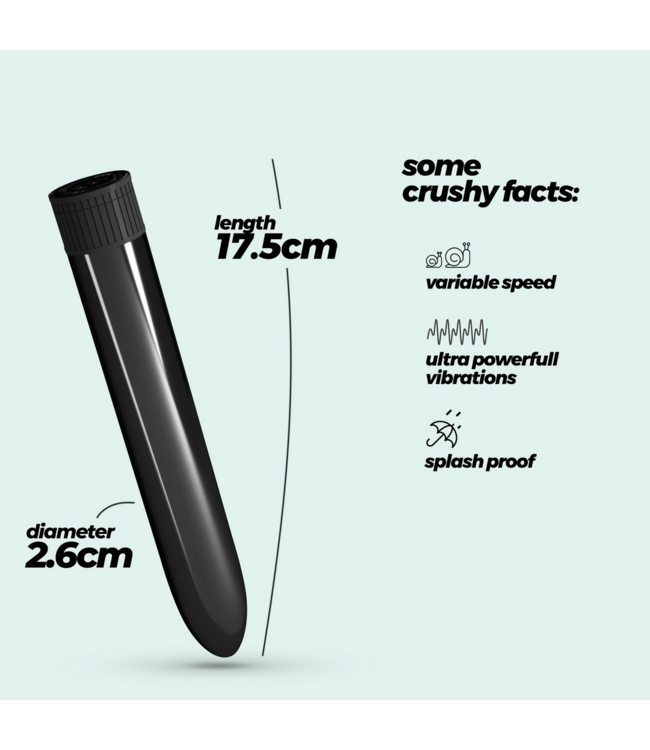 Crushious Crushious Starter Vibrator Zwart - Slank, Spatwaterdicht Met Variabele Vibraties