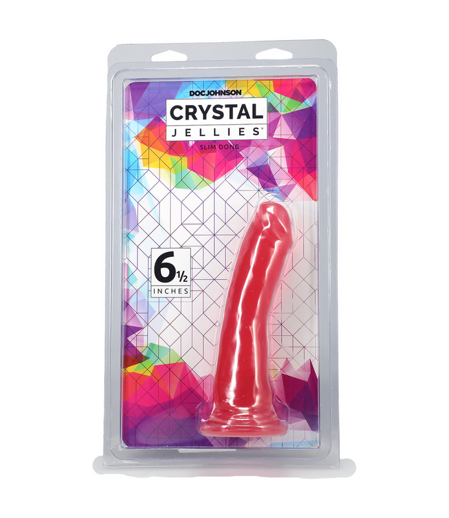 Doc Johnson Kristallklarer Slim Dong 16,3 cm – Flexibel & Mit Saugnapf für Freiheit