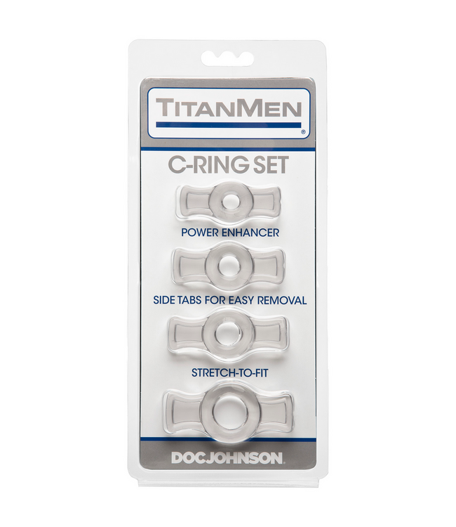Doc Johnson TitanMen Tools Flexibele Cockring Set Met Grijplipjes En Ftalatenvrij Materiaal