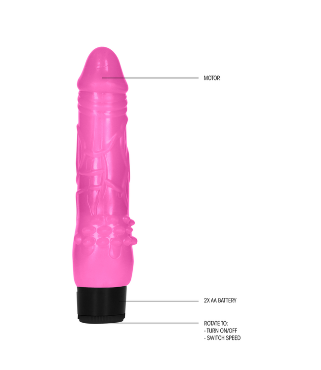 GC GC 8 FAT Realistic Dildo Vibe 17,5 cm Met Vibratie En Geribbelde Basis