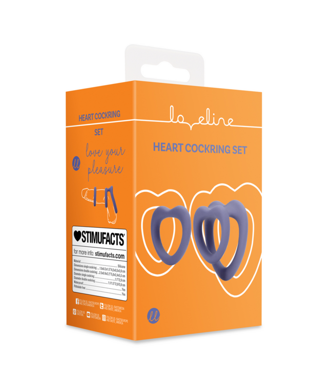 Loveline Violet Storm Heart Cockring Set - Comfort, Intensity & Playful Pleasure