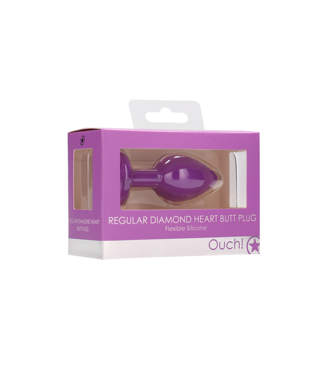 Ouch! Butt Plug Met Flexibele Nek En Paars Kristal - 7,3 cm, Stijlvolle Stimulatie