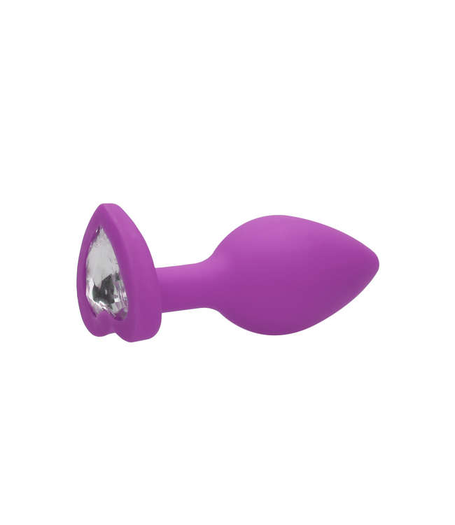 Ouch! Butt Plug Met Flexibele Nek En Paars Kristal - 7,3 cm, Stijlvolle Stimulatie