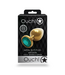 Ouch! Elegant Gold & Emerald Green 8cm Round Gem Butt Plug - Ouch! Collection