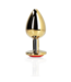 Ouch! Luxury Gold/Red Heart Gem Butt Plug - 8cm Smooth Aluminium Sensation