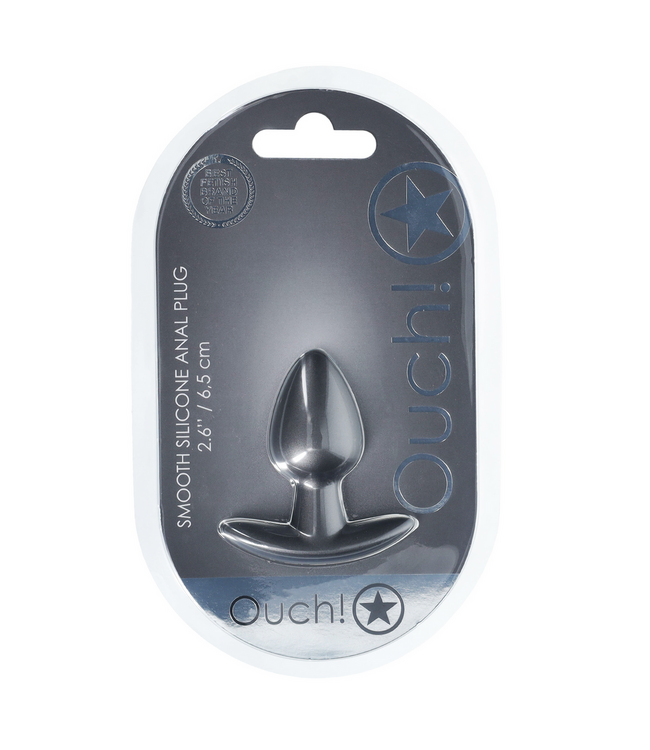 Ouch! Ouch! Silicone Anal Plug 2,7 cm Zwart – Compacte Stijlvolle Beginnersplug