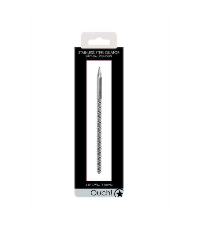 Ouch! Roestvrijstalen Urethral Sounding Dilator 0,8 cm Met Geribbelde Textuur