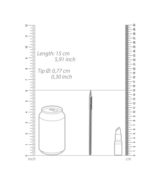 Ouch! Roestvrijstalen Urethral Sounding Dilator 0,8 cm Met Geribbelde Textuur