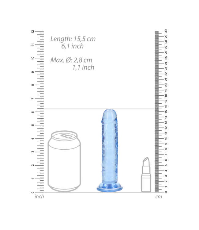 RealRock Blue Realistic Dildo 14.5 cm with Suction Cup for Crystal Clear Pleasure