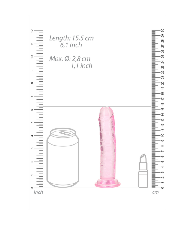 RealRock Realistischer Dildo mit Saugnapf – Transparent, phthalatfrei, 15,5 cm