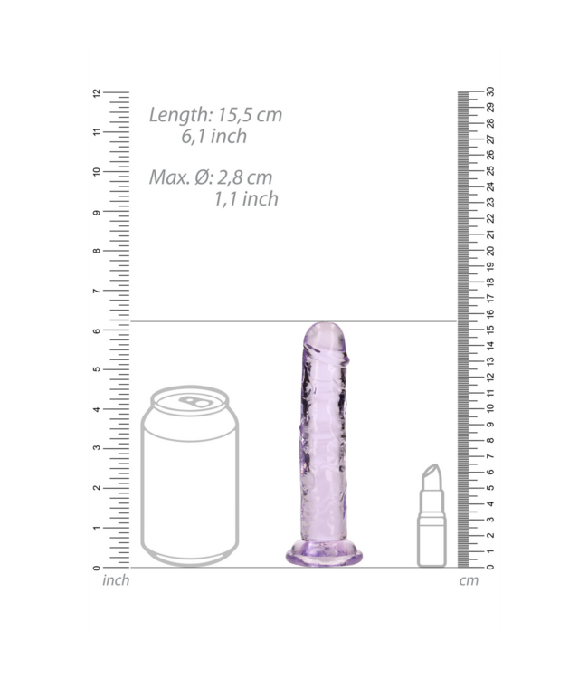 RealRock RealRock Crystal Clear Dildo 15.5cm with Suction Cup - Body Safe Pleasure
