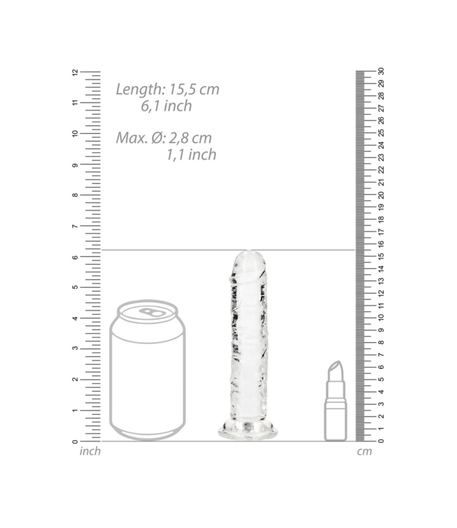 RealRock RealRock 15.5 cm Clear Dildo with Suction Cup for Ultimate Pleasure