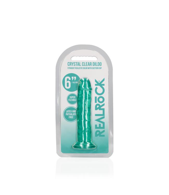 RealRock Turquoise 14.5 cm Flexible Suction Cup Dildo for Ultimate Pleasure
