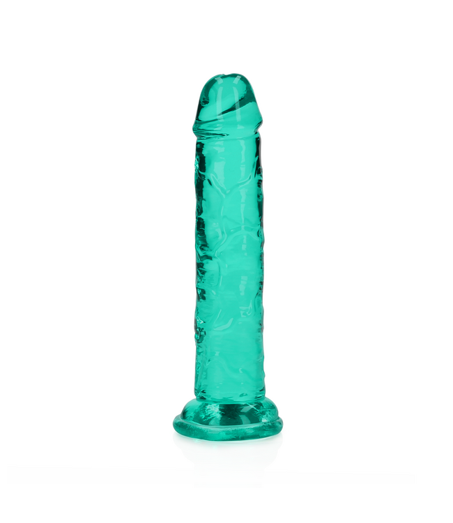 RealRock Crystal Clear Flexibele Dildo Met Zuignap 15,5 cm Turkoois Veilig