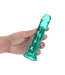 RealRock Crystal Clear Flexibele Dildo Met Zuignap 15,5 cm Turkoois Veilig