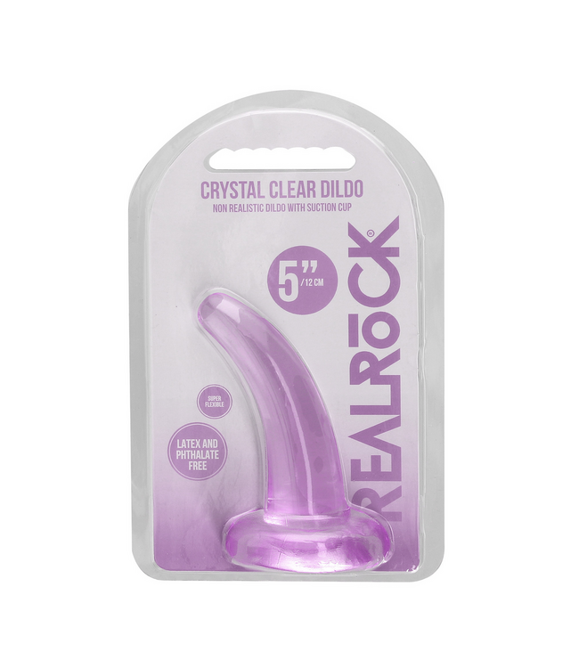 RealRock RealRock Crystal Clear Dildo 12 cm Paars Met Zuignap Voor Anaal En Vaginaal Gebruik