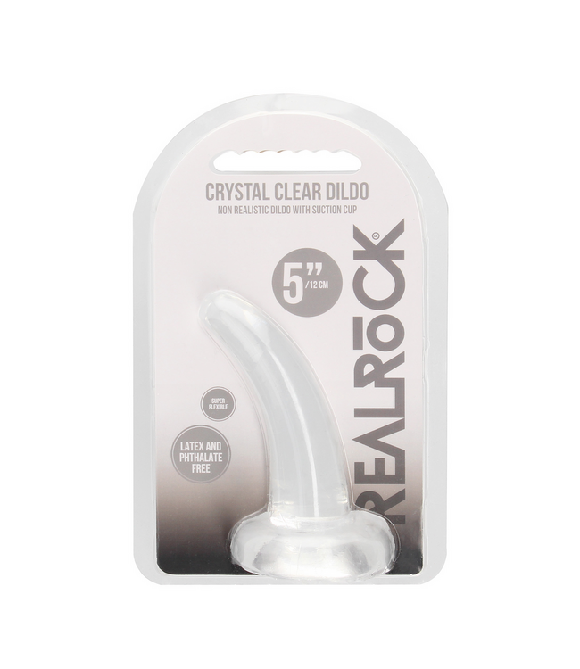 RealRock Crystal Clear Non-Realistic Dildo 12cm with Suction Cup - Phthalate-Free