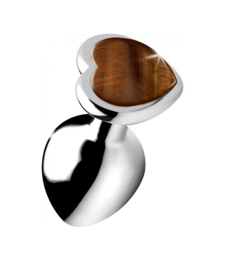 XR Brands Heart-Shaped Tiger Eye Butt Plug - Confident & Safe Anal Pleasure