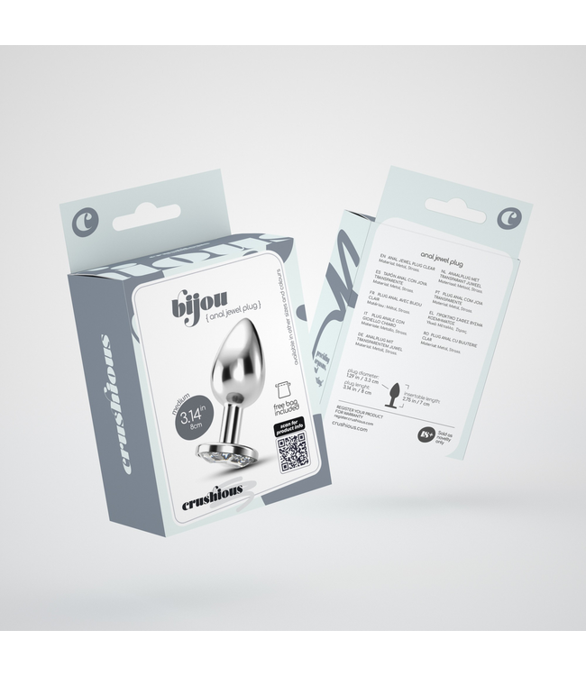 Crushious Bijou Analplug 6 cm transparent | Luxuriöse Analschmuckkollektion