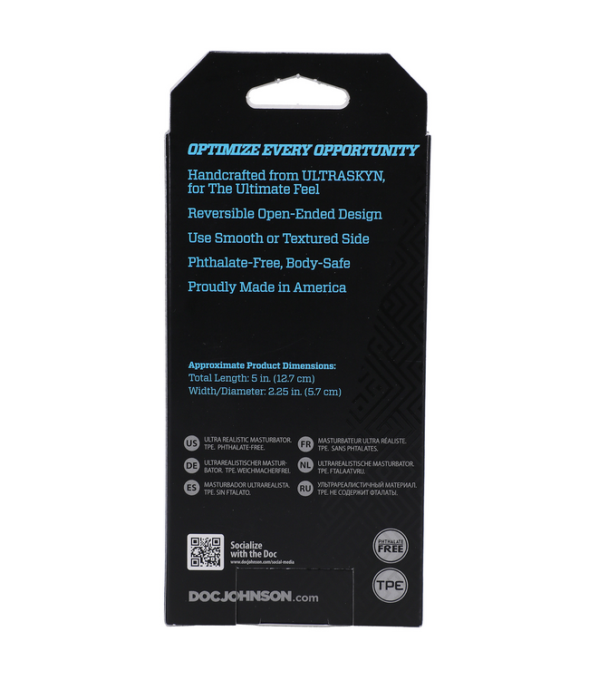 Doc Johnson Reversible ULTRASKYN Masturbator: Intense Pleasure & Easy Clean Delight