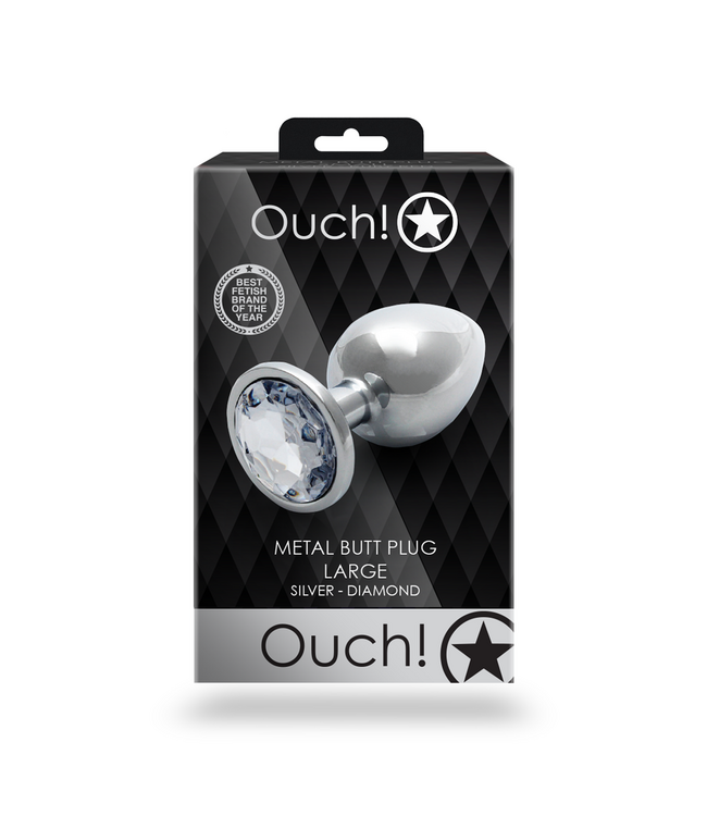 Ouch! Luxus Aluminium-Buttplug mit Edelstein – 9,3 cm für intensiven Spaß