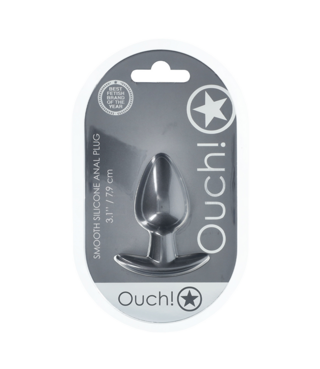 Ouch! Medium Siliconen Anal Plug 7,9 cm Gunmetal Zacht Comfort