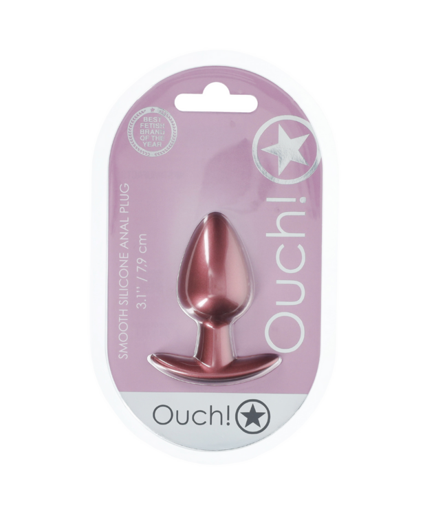 Ouch! Siliconen Anale Plug Medium 3,4 cm Roze Metallic Ouch! by Shots