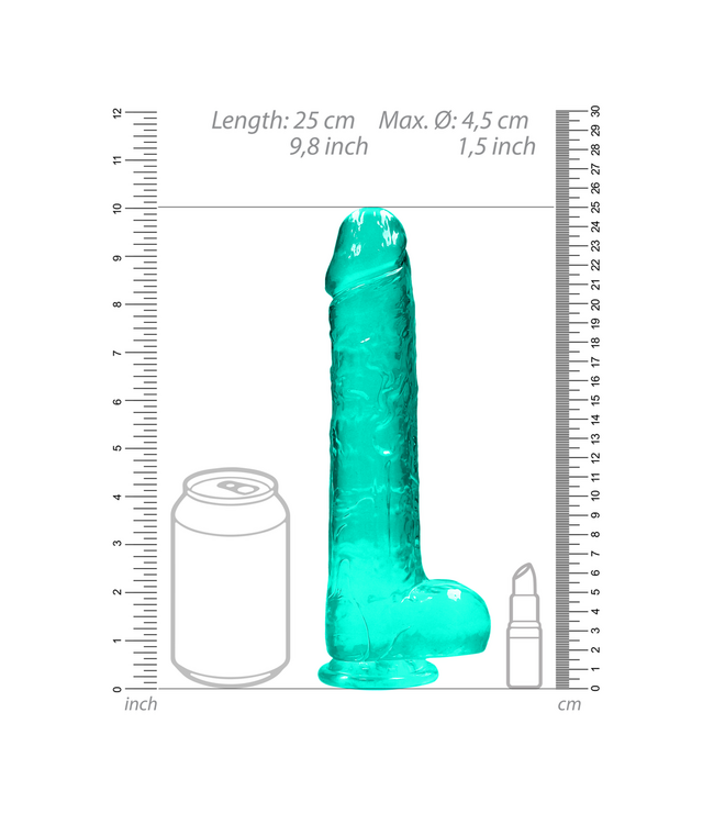 RealRock 25 cm Realistic Dildo with Balls - Safe, Durable, Strong Suction Cup