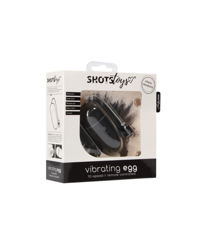 Shots Toys Zwart Vibrerend Ei Met 10 Standen En Fluwelen Laagje – Met Draadbediening