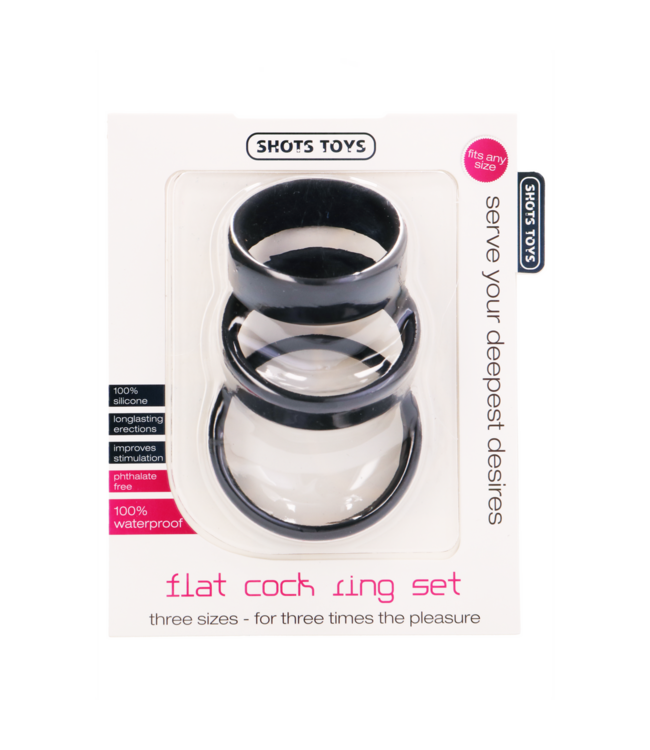 Shots Toys Comfortable Flat Cock Ring Set for Enhanced Performance & Pleasure