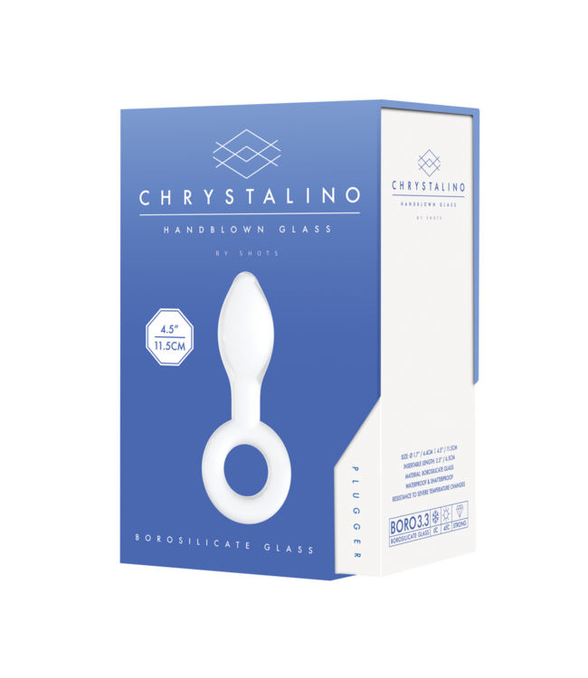 Chrystalino Handmade Borosilicate Glass Butt Plug - 11.7cm for Ultimate Pleasure