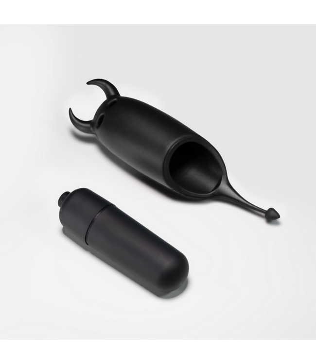 Crushious O-Pet Devil Black Pocket Vibrator | Compact, Soft, 10 Vibrations
