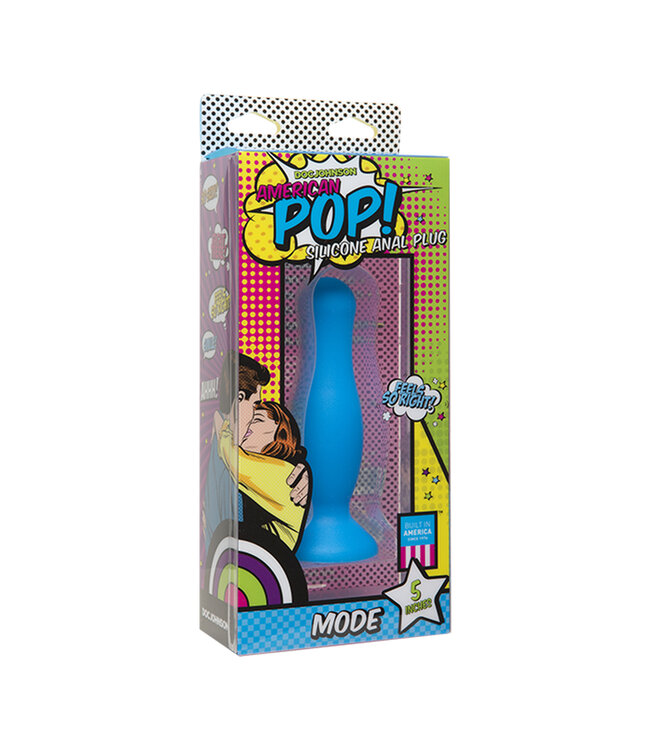 Doc Johnson Doc Johnson American POP Siliconen Buttplug 12,7 cm Blauw Platina