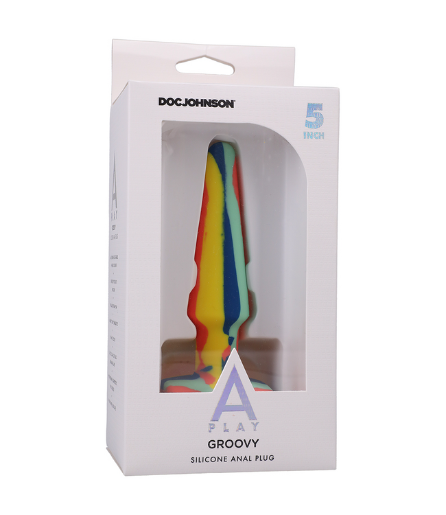Doc Johnson Groovy Silikon-Analplug 12 cm – Sicherer Komfort mit buntem Design