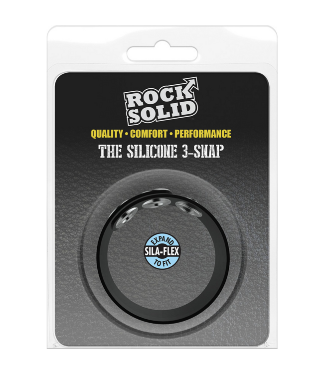 Doc Johnson Adjustable Silicone 3 Snap Cock Ring - Safe, Comfortable Fit