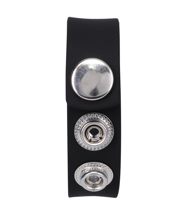Doc Johnson Adjustable Silicone 3 Snap Cock Ring - Safe, Comfortable Fit