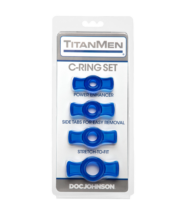 Doc Johnson TitanMen Cockring-Set – Flexibel, bequem & anpassbar in 4 Größen