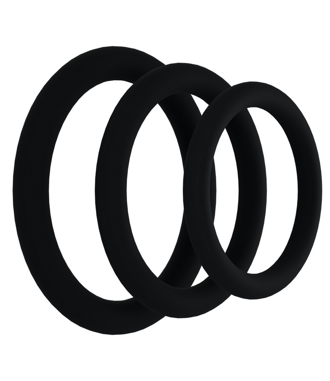 Doc Johnson Comfort & Safety Tri-Pack Silicone Cock Rings - Body Safe & Stretchy