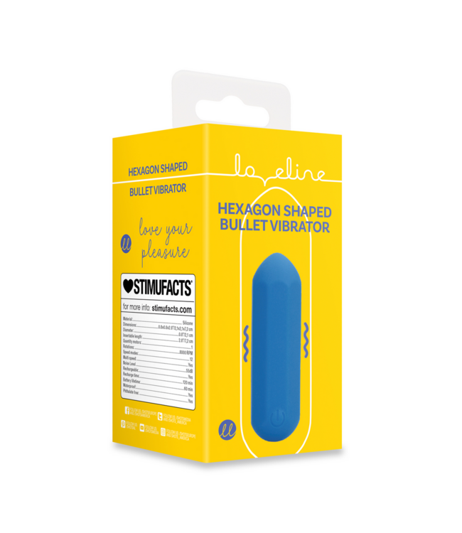 Loveline Loveline Hexagon Bullet Vibrator Blauw Compact Zakformaat Met Krachtige Vibraties