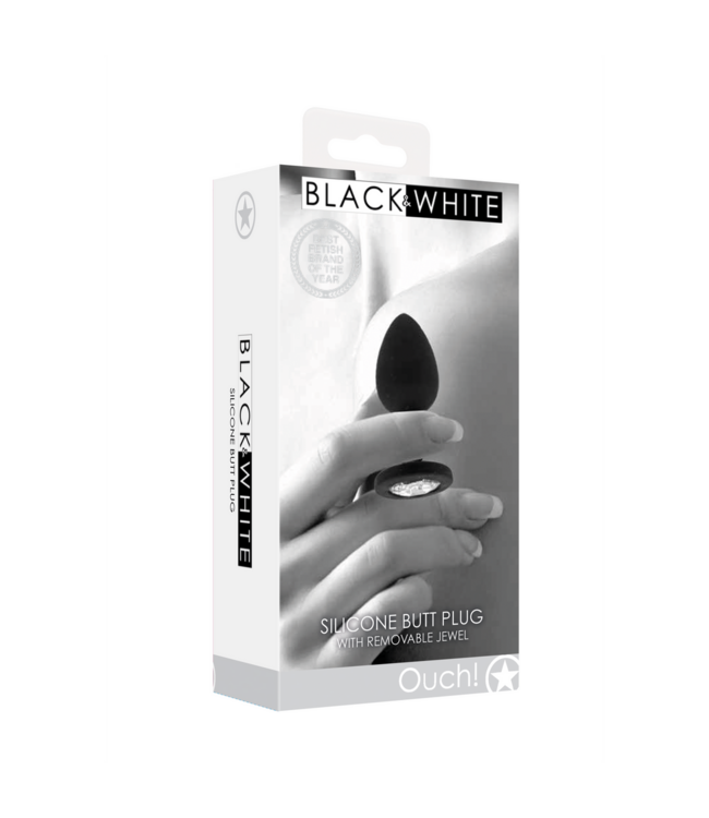 Ouch! Stylish 7.3 cm Silicone Butt Plug with Removable Diamond Jewellery