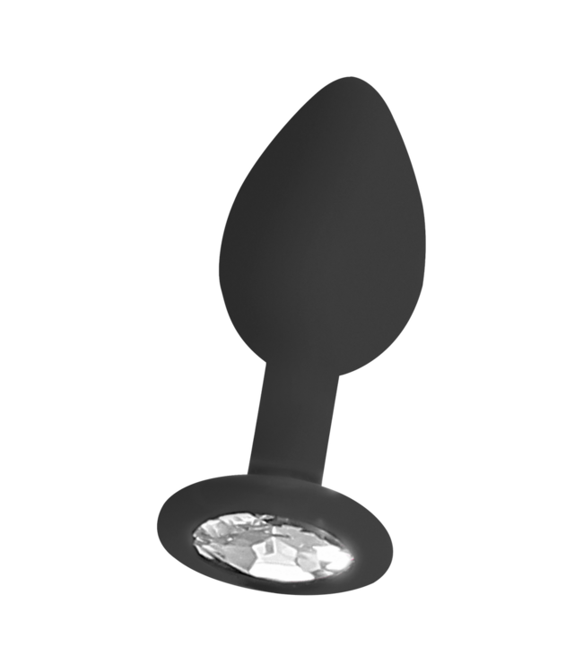 Ouch! Siliconen Butt Plug 7,3 cm Met Flexibele Nek En Afneembaar Sieraad