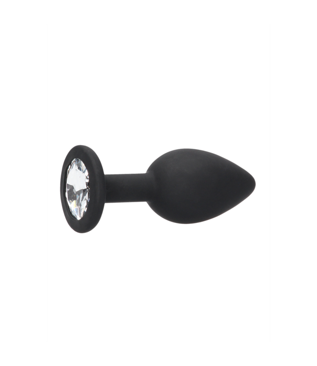 Ouch! Siliconen Butt Plug 7,3 cm Met Flexibele Nek En Afneembaar Sieraad