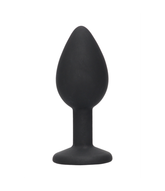 Ouch! Stilvoller Silikon-Analplug 7,3 cm mit abnehmbarem Schmuck-Diamant