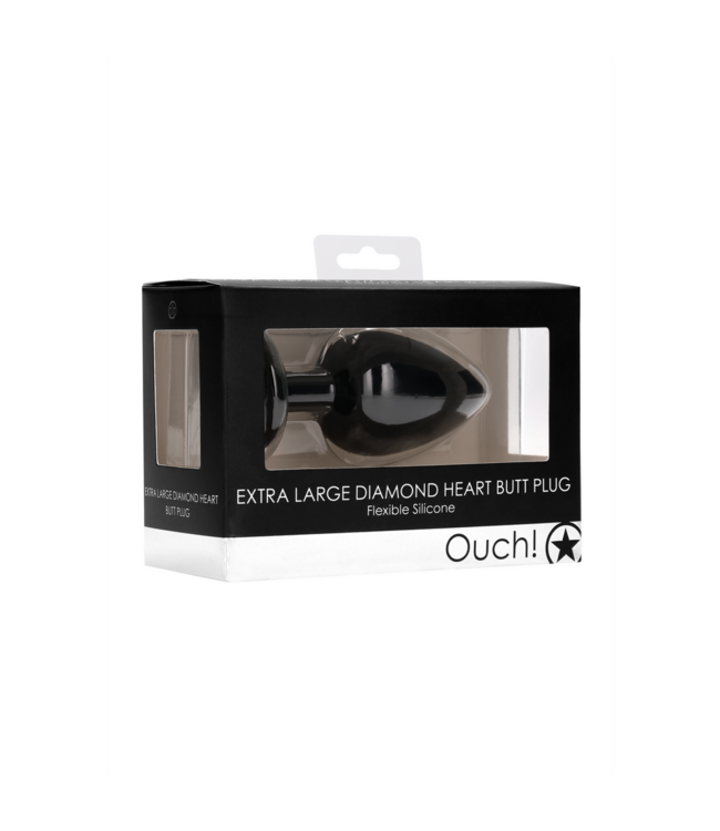 Ouch! Diamond Heart Extra Large Butt Plug - 9.5 cm for Ultimate Pleasure