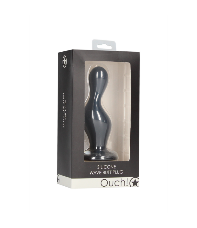 Ouch! Silky Soft Wave Butt Plug 11.3 cm - Tapered Design & Suction Base
