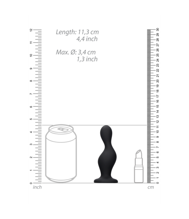 Ouch! Siliconen Buttplug 11,3 cm Met Zuignapbasis Voor Veilig Anale Gebruik